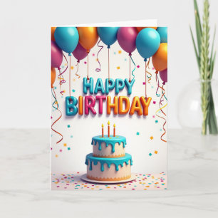 Inflated Letters Birthday Card