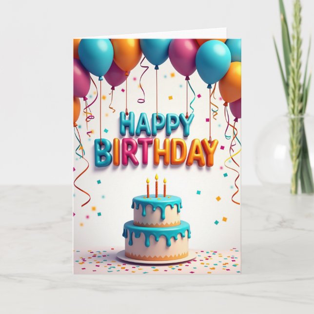 Inflated Letters Birthday Card (Front)