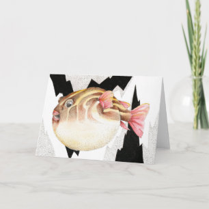 Inflated Pufferfish Greeting Card