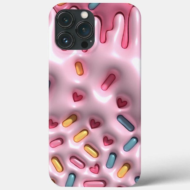 Inflated Puffy Sprinkle Candy Ice Cream 90s Pink Case-Mate iPhone Case (Back)