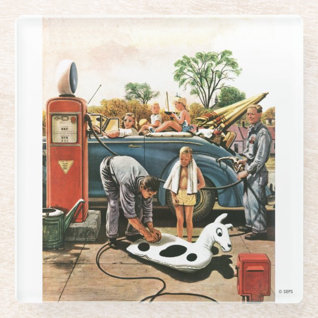 Inflating Beach Toy Glass Coaster (Front)