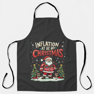 Inflation Ate My Christmas Funny Santa Economy Apron
