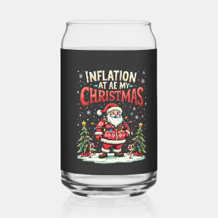 Inflation Ate My Christmas Funny Santa Economy Can Glass