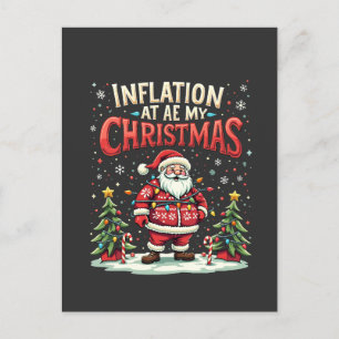 Inflation Ate My Christmas Funny Santa Economy Postcard