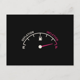 Inflation Deflation Fuel gauge Postcard
