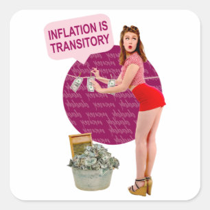 Inflation is transitory square sticker
