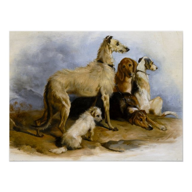 Inflation painting or five cute dogs poster (Front)