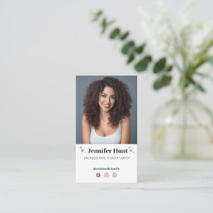 Influence,  Minimalist Social Media Makeup Artist  Business Card