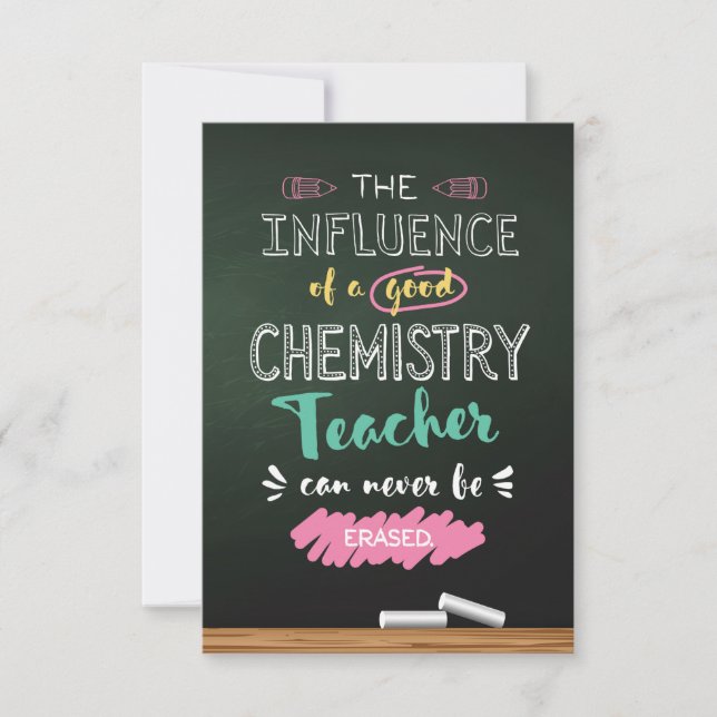 Influence of a Good Chemistry Teacher Thank You Card (Front)