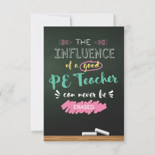 Influence of a Good PE Teacher Thank You Card