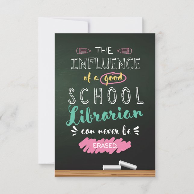 Influence of a Good School Librarian Thank You Card (Front)
