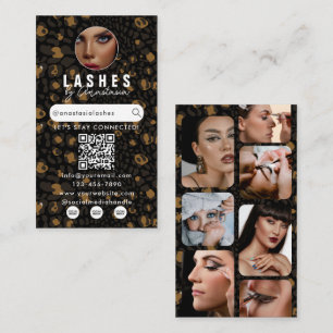 Influencer Beauty Makeup Artist Hair Leopard Print Business Card