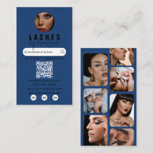 Influencer Beauty Makeup Artist Hair Photos Blue Business Card