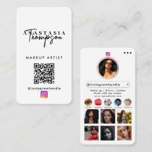 Influencer Beauty Nail Tech Social Media QR Code Business Card