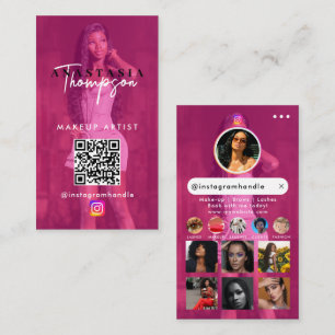 Influencer Beauty Nail Tech Social Media QR Code Business Card