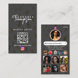 Influencer Beauty Nail Tech Social Media QR Code Business Card