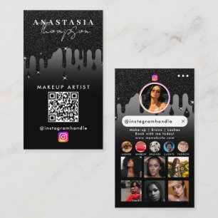 Influencer Beauty Nail Tech Social Media QR Code  Business Card
