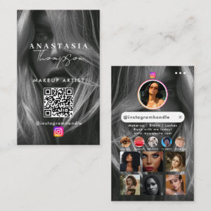Influencer Beauty Nails Social Media Black White Business Card