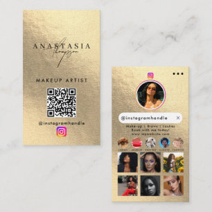 Influencer Beauty Nails Social Media Gold Business Card