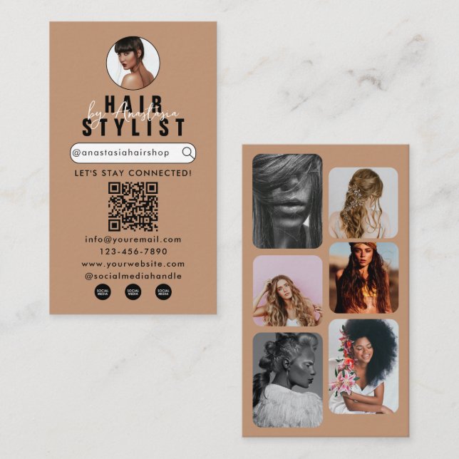 Influencer Beauty Salon Hair Makeup Photos Business Card (Front/Back)