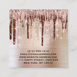 Influencer BloggerMakeup Artist Drips Rose Lips Square Business Card