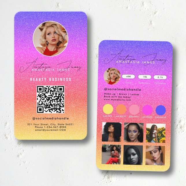 Influencer Feed Grid Social Media QR Code Business Business Card (Influencer Feed Grid Social Media QR Code Business Business Card)