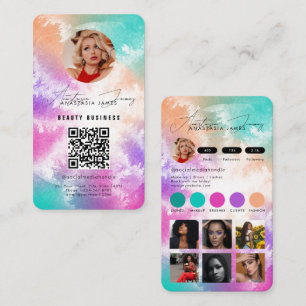 Influencer Feed Grid Social Media Tie Dye Business Card