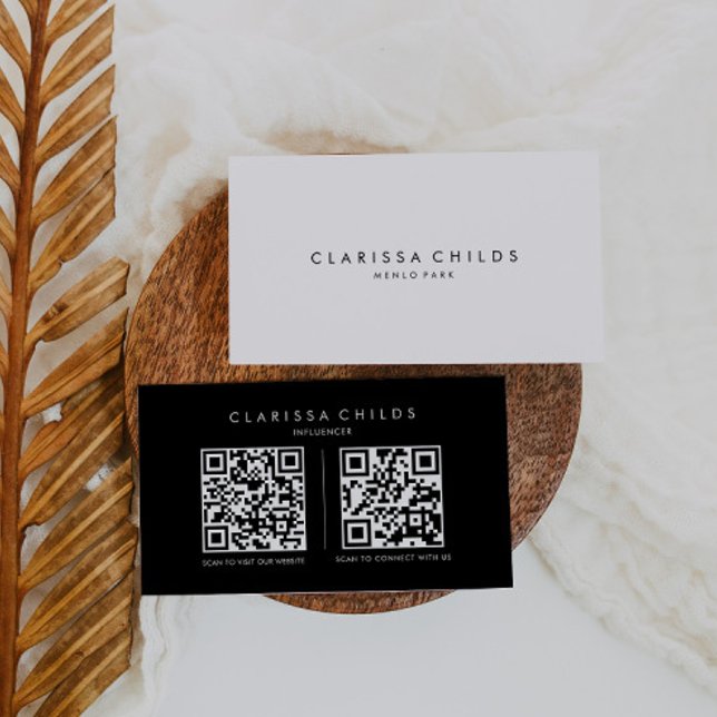 Influencer Formal Minimalist Simple Qr Code Business Card (Creator Uploaded)