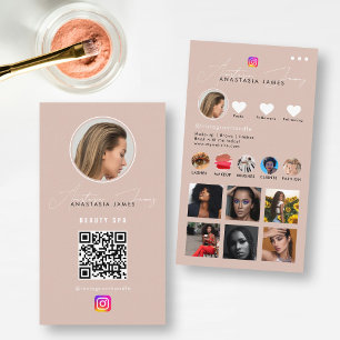 Influencer Photo Feed Grid Social Media QR Code  Business Card