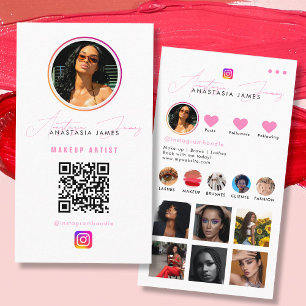 Influencer Photo Feed Grid Social Media QR Code  Business Card