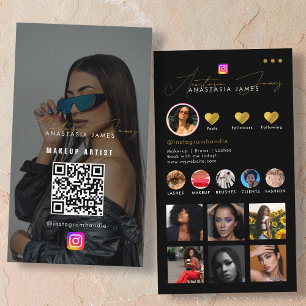 Influencer Photo Feed Grid Social Media QR Code  Business Card