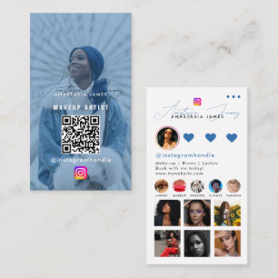 Influencer Photo Feed Grid Social Media QR Code  Business Card