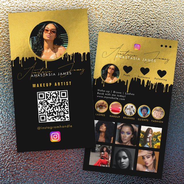 Influencer Photo Feed Social Media QR Code Luxury Business Card (Influencer Photo Feed Social Media QR Code Luxury Business Card)