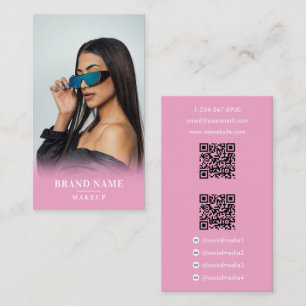 Influencer Photo Social Media Beauty 2 QR Codes Business Card