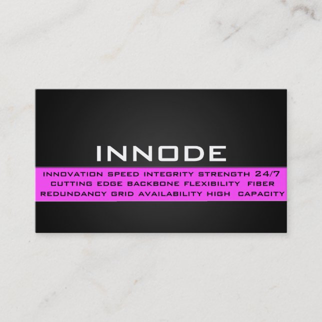 Info Box in Pink Business Card (Front)