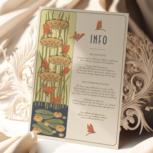 Info Card Dragonflies Art Nouveau Wedding (Creator Uploaded)
