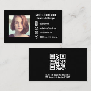 Info icons QR Code logo or picture Business Card