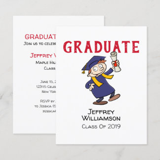 Informal Cartoon Graduation Invitation