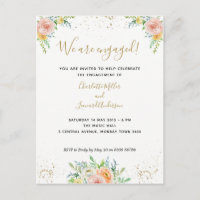 Informal floral engagement party invitation