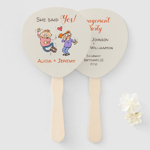 Informal Funny She Said Yes Engagement Hand Fan