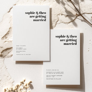Informal Minimalist   Modern Retro Casual Wedding Invitation