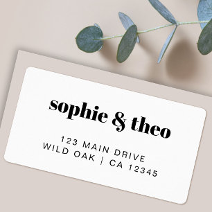 Informal Minimalist   Modern Retro Casual Wedding Label