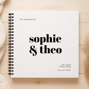 Informal Minimalist   Modern Retro Casual Wedding Notebook
