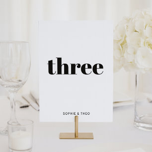 Informal Minimalist   Modern Retro Casual Wedding Table Number