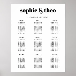 Informal Minimalist   Modern Wedding Seating Chart