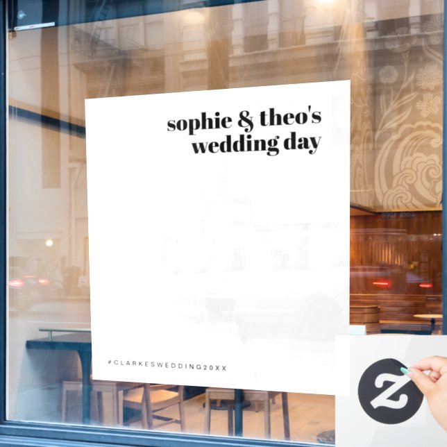Informal Minimalist | Retro Wedding Photo Backdrop Window Cling (Cafe Window)