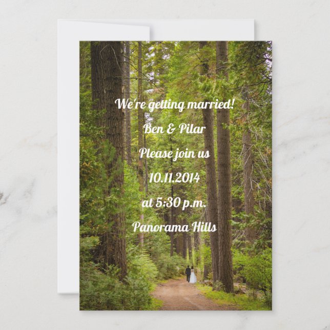 Informal Rustic Forest Wedding Invitation (Front)