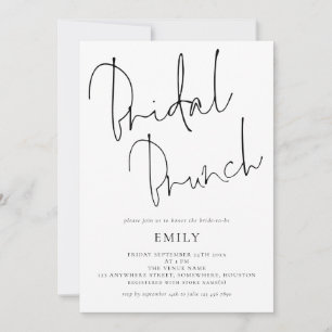 Informal Script Bridal Shower Brunch Invitation