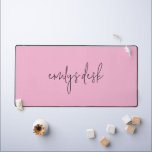 Informal Script Name Plain Pink Desk Mat<br><div class="desc">Informal Script Name Plain Pink. Modern simplicity which you can easily personalise with your name. Can be changed to any colour via the Edit further option.</div>
