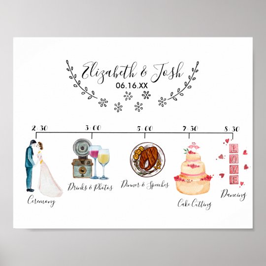 informal wedding schedule welcome sign zazzle co uk wedding schedule